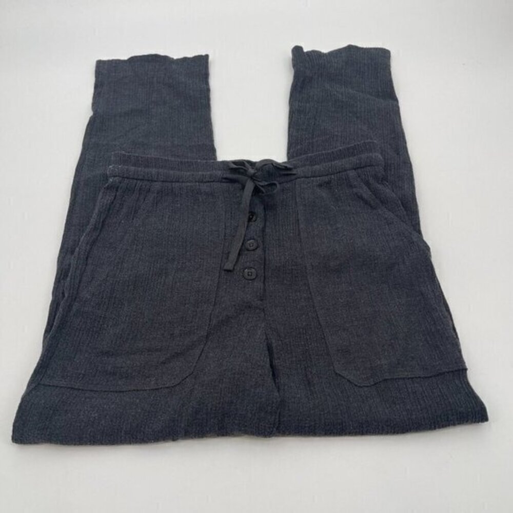 Zara Womens Pants Small Gray Button Drawstring Pull On Casual Stretch Knit Boho